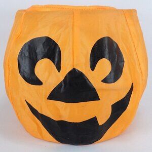 Halloween Pumpkin Jack O Lantern Collapsible Basket Candy Bucket